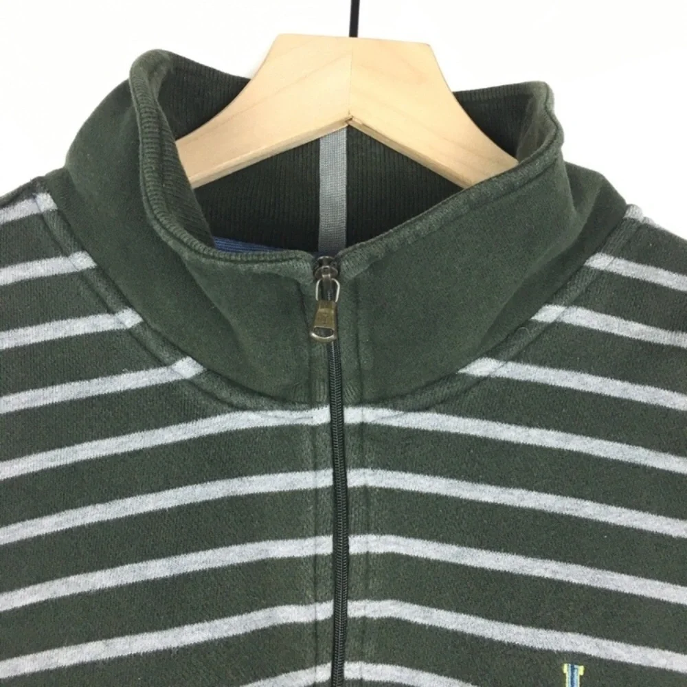 IZOD SIZE Pullover Half Zip Sweater Shirt Stripe Cozy Classic Preppy Size XL